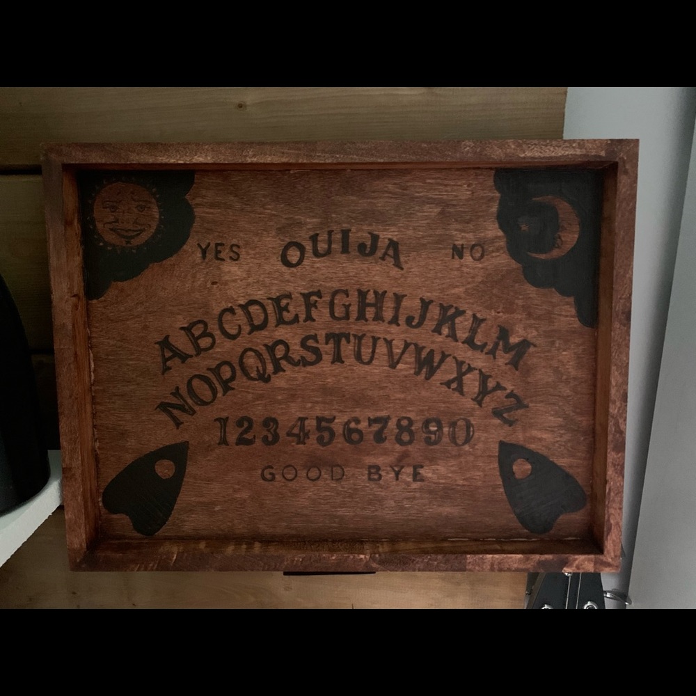 Handmade Wood Burned Ouija Table Tray